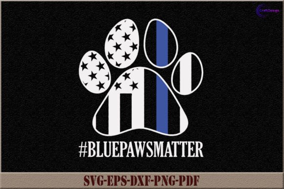 Blue Paws Matter USA Flag Dog Shirt SVG