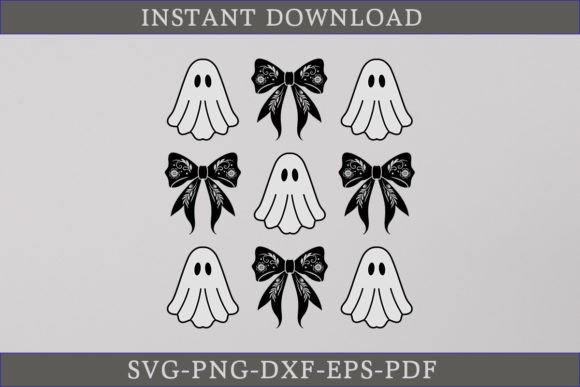Halloween Ghost SVG Coquette Bow SVG