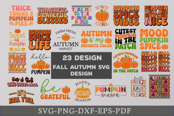 Retro Fall Autumn Quotes SVG Bundle Fall